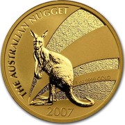 Australia 100 Dollars Australian Kangaroo 2007 P KM# 1779 THE AUSTRALIAN NUGGET 1 OZ 9999 GOLD 2007 coin reverse Australia 100 Dollars Australian Kangaroo 2007 P KM# 1779 THE AUSTRALIAN NUGGET 1 OZ 9999 GOLD 2007 coin reverse
