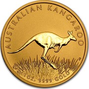 Australia 100 Dollars Australian Kangaroo 2008 KM# 1775 AUSTRALIAN KANGAROO 1 OZ. 9999 GOLD P RV coin reverse Australia 100 Dollars Australian Kangaroo 2008 KM# 1775 AUSTRALIAN KANGAROO 1 OZ. 9999 GOLD P RV coin reverse