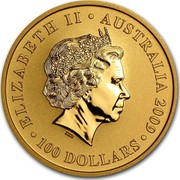 Australia 100 Dollars Kangaroo (constellation in background) 2009 KM# 1767 ELIZABETH II AUSTRALIA 2009 100 DOLLARS IRB coin obverse Australia 100 Dollars Kangaroo (constellation in background) 2009 KM# 1767 ELIZABETH II AUSTRALIA 2009 100 DOLLARS IRB coin obverse