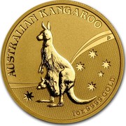 Australia 100 Dollars Kangaroo (constellation in background) 2009 KM# 1767 AUSTRALIAN KANGAROO 1 OZ 9999 GOLD P JG coin reverse Australia 100 Dollars Kangaroo (constellation in background) 2009 KM# 1767 AUSTRALIAN KANGAROO 1 OZ 9999 GOLD P JG coin reverse