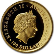 Australia 100 Dollars Koala on a branch 2010 KM# 1469 ELIZABETH II AUSTRALIA 2010 100 DOLLARS IRB coin obverse Australia 100 Dollars Koala on a branch 2010 KM# 1469 ELIZABETH II AUSTRALIA 2010 100 DOLLARS IRB coin obverse