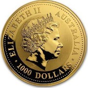 Australia 1000 Dollars Year of the Goat 2003 KM# 715 ELIZABETH II AUSTRALIA 1000 DOLLARS IRB coin obverse