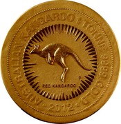 Australia 1000000 Dollars Australian Kangaroo 2012 KM# 1569 AUSTRALIAN KANGAROO 1 TONNE 9999 GOLD 2012 RED KANGAROO P coin reverse Australia 1000000 Dollars Australian Kangaroo 2012 KM# 1569 AUSTRALIAN KANGAROO 1 TONNE 9999 GOLD 2012 RED KANGAROO P coin reverse