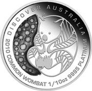 Australia 15 Dollars Discover Australia - Common Wombat 2010 KM# 1423 ELIZABETH II AUSTRALIA 15 DOLLARS IRB coin obverse Australia 15 Dollars Discover Australia - Common Wombat 2010 KM# 1423 ELIZABETH II AUSTRALIA 15 DOLLARS IRB coin obverse