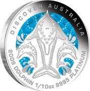 Australia 15 Dollars Discover Australia - Dolphin 2009 KM# 1233 DISCOVER AUSTRALIA 2009 DOLPHIN 1/10 OZ 9995 PLATINUM P DB coin reverse Australia 15 Dollars Discover Australia - Dolphin 2009 KM# 1233 DISCOVER AUSTRALIA 2009 DOLPHIN 1/10 OZ 9995 PLATINUM P DB coin reverse