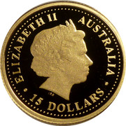 Australia 15 Dollars Discover Australia - Tasmanian Devil 2007 Proof KM# 972 ELIZABETH II AUSTRALIA 15 DOLLARS IRB coin obverse Australia 15 Dollars Discover Australia - Tasmanian Devil 2007 Proof KM# 972 ELIZABETH II AUSTRALIA 15 DOLLARS IRB coin obverse
