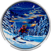 Canada 15 Dollars Great Canadian Outdoors. Night Skiing 2017 Proof JK coin reverse Canada 15 Dollars Great Canadian Outdoors. Night Skiing 2017 Proof JK coin reverse