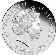 Australia 15 Dollars Kookaburra 2012 P Proof KM# 1849 ELIZABETH II AUSTRALIA ∙ 15 DOLLARS ∙ IRB coin obverse