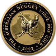 Australia 15 Dollars The Australian Nugget 2002 KM# 894 THE AUSTRALIAN NUGGET 1/10 OZ. 9999 GOLD 2002 coin reverse Australia 15 Dollars The Australian Nugget 2002 KM# 894 THE AUSTRALIAN NUGGET 1/10 OZ. 9999 GOLD 2002 coin reverse
