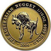 Australia 15 Dollars The Australian Nugget 2003 KM# 902 THE AUSTRALIAN NUGGET 1/10 OZ. 9999 GOLD 2004 coin reverse Australia 15 Dollars The Australian Nugget 2003 KM# 902 THE AUSTRALIAN NUGGET 1/10 OZ. 9999 GOLD 2004 coin reverse