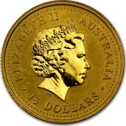 Australia 15 Dollars Year of the Snake 2001 KM# 540 ELIZABETH II AUSTRALIA 15 DOLLARS IRB coin obverse Australia 15 Dollars Year of the Snake 2001 KM# 540 ELIZABETH II AUSTRALIA 15 DOLLARS IRB coin obverse