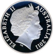 Australia 2 Dollars H.M.A.S. Australia II 2011 KM# 1628 ELIZABETH II AUSTRALIA 2011 IRB coin obverse Australia 2 Dollars H.M.A.S. Australia II 2011 KM# 1628 ELIZABETH II AUSTRALIA 2011 IRB coin obverse