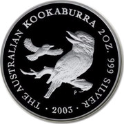 Australia 2 Dollars The Australian Kookaburra 2003 P KM# 881 THE AUSTRALIAN KOOKABURRA 2 OZ. 999 SILVER 2003 P JR coin reverse Australia 2 Dollars The Australian Kookaburra 2003 P KM# 881 THE AUSTRALIAN KOOKABURRA 2 OZ. 999 SILVER 2003 P JR coin reverse