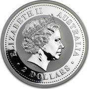 Australia 2 Dollars Year of the Monkey 2004 KM# 675 ELIZABETH II AUSTRALIA 2 DOLLARS IRB coin obverse
