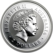 Australia 2 Dollars Year of the Snake 2001 KM# 537 ELIZABETH II AUSTRALIA 2 DOLLARS IRB coin obverse Australia 2 Dollars Year of the Snake 2001 KM# 537 ELIZABETH II AUSTRALIA 2 DOLLARS IRB coin obverse
