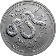 Australia 2 Dollars Year of the Snake 2013 Proof KM# 1833 YEAR OF THE SNAKE P coin reverse Australia 2 Dollars Year of the Snake 2013 Proof KM# 1833 YEAR OF THE SNAKE P coin reverse
