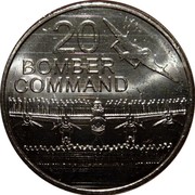Australia 20 Cents Bomber Command 2016  20 BOMBER COMMAND coin reverse Australia 20 Cents Bomber Command 2016  20 BOMBER COMMAND coin reverse