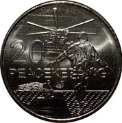 Australia 20 Cents Peacekeeping 2016  20 PEACEKEEPING coin reverse Australia 20 Cents Peacekeeping 2016  20 PEACEKEEPING coin reverse