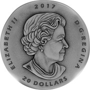 Canada 20 Dollars Ancient Canada - Ogygopsis 2017 ELIZABETH II 2017 D G REGINA 20 DOLLARS SB coin obverse