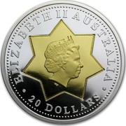 Australia 20 Dollars National Arms 2001 KM# 597 ELIZABETH II AUSTRALIA 20 DOLLARS IRB coin obverse Australia 20 Dollars National Arms 2001 KM# 597 ELIZABETH II AUSTRALIA 20 DOLLARS IRB coin obverse