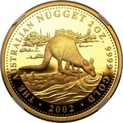 Australia 200 Dollars Australian Kangaroo 2002 KM# 901 THE AUSTRALIAN NUGGET 2 OZ. 9999 GOLD 2002 P coin reverse Australia 200 Dollars Australian Kangaroo 2002 KM# 901 THE AUSTRALIAN NUGGET 2 OZ. 9999 GOLD 2002 P coin reverse