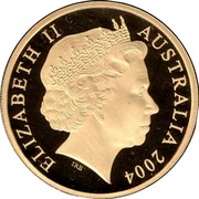 Australia 200 Dollars Cassowary bird 2004 B Proof KM# 732 ELIZABETH II AUSTRALIA 2004 IRB coin obverse Australia 200 Dollars Cassowary bird 2004 B Proof KM# 732 ELIZABETH II AUSTRALIA 2004 IRB coin obverse