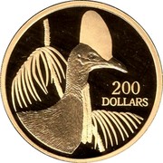 Australia 200 Dollars Cassowary bird 2004 B Proof KM# 732 200 DOLLARS coin reverse Australia 200 Dollars Cassowary bird 2004 B Proof KM# 732 200 DOLLARS coin reverse