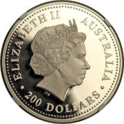 Australia 200 Dollars The Australian Koala 2005 KM# 938 ELIZABETH II AUSTRALIA 200 DOLLARS IRB coin obverse Australia 200 Dollars The Australian Koala 2005 KM# 938 ELIZABETH II AUSTRALIA 200 DOLLARS IRB coin obverse