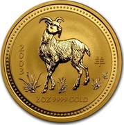Australia 200 Dollars Year of the Goat 2003 Proof KM# 714 2003 2 OZ 9999 GOLD coin reverse Australia 200 Dollars Year of the Goat 2003 Proof KM# 714 2003 2 OZ 9999 GOLD coin reverse
