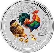 Australia 25 Cents Lunar Rooster 2017 Proof YEAR OF THE ROOSTER P coin reverse Australia 25 Cents Lunar Rooster 2017 Proof YEAR OF THE ROOSTER P coin reverse