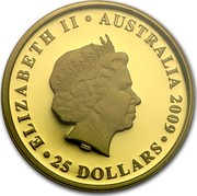 Australia 25 Dollars Australia Sovereign 2009 KM# 1397 ELIZABETH II AUSTRALIA 1009 25 DOLLARS IRB coin obverse Australia 25 Dollars Australia Sovereign 2009 KM# 1397 ELIZABETH II AUSTRALIA 1009 25 DOLLARS IRB coin obverse