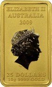 Australia 25 Dollars (Chinese Mythological Character - Wealth) KM# 1273 ELIZABETH II AUSTRALIA 2009 25 DOLLARS 10 G 9999 GOLD coin obverse Australia 25 Dollars (Chinese Mythological Character - Wealth) KM# 1273 ELIZABETH II AUSTRALIA 2009 25 DOLLARS 10 G 9999 GOLD coin obverse