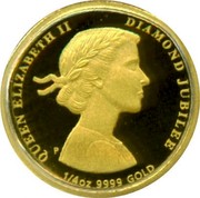 Australia 25 Dollars Diamond Jubilee 2012 KM# 1703 QUEEN ELIZABETH II DIAMOND JUBILEE 1/4 OZ 9999 GOLD P coin reverse Australia 25 Dollars Diamond Jubilee 2012 KM# 1703 QUEEN ELIZABETH II DIAMOND JUBILEE 1/4 OZ 9999 GOLD P coin reverse