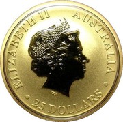 Australia 25 Dollars Kangaroo 2011 P KM# 1769 ELIZABETH II AUSTRALIA 25 DOLLARS coin obverse Australia 25 Dollars Kangaroo 2011 P KM# 1769 ELIZABETH II AUSTRALIA 25 DOLLARS coin obverse