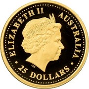Australia 25 Dollars Kangaroo in bush 2005 KM# 912 ELIZABETH II AUSTRALIA 25 DOLLARS coin obverse Australia 25 Dollars Kangaroo in bush 2005 KM# 912 ELIZABETH II AUSTRALIA 25 DOLLARS coin obverse