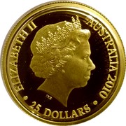Australia 25 Dollars Kangaroo in outback 2010 Proof KM# 1506 ELIZABETH II AUSTRALIA 2017 IRB • 25 DOLLARS • coin obverse Australia 25 Dollars Kangaroo in outback 2010 Proof KM# 1506 ELIZABETH II AUSTRALIA 2017 IRB • 25 DOLLARS • coin obverse