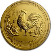 Australia 25 Dollars Lunar Rooster 2017 YEAR OF THE ROOSTER P coin reverse Australia 25 Dollars Lunar Rooster 2017 YEAR OF THE ROOSTER P coin reverse