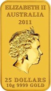 Australia 25 Dollars Platypus Dreaming 2011 KM# 1611 ELIZABETH II AUSTRALIA 2011 25 DOLLARS 10 G 9999 GOLD IRB coin obverse Australia 25 Dollars Platypus Dreaming 2011 KM# 1611 ELIZABETH II AUSTRALIA 2011 25 DOLLARS 10 G 9999 GOLD IRB coin obverse