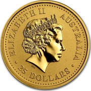 Australia 25 Dollars Standing Goat 2003 KM# 712 ELIZABETH II AUSTRALIA 25 DOLLARS coin obverse Australia 25 Dollars Standing Goat 2003 KM# 712 ELIZABETH II AUSTRALIA 25 DOLLARS coin obverse