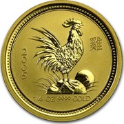 Australia 25 Dollars Standing Rooster 2005 KM# 795 2005 1/4 OZ 9999 GOLD coin reverse Australia 25 Dollars Standing Rooster 2005 KM# 795 2005 1/4 OZ 9999 GOLD coin reverse