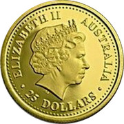 Australia 25 Dollars Two kangaroos hopping 2003 KM# 903 ELIZABETH II AUSTRALIA 25 DOLLARS coin obverse Australia 25 Dollars Two kangaroos hopping 2003 KM# 903 ELIZABETH II AUSTRALIA 25 DOLLARS coin obverse