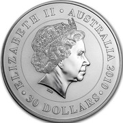 Australia 30 Dollars Koala 2010 (p) KM# 1369 ELIZABETH II AUSTRALIA 2010 30 DOLLARS coin obverse Australia 30 Dollars Koala 2010 (p) KM# 1369 ELIZABETH II AUSTRALIA 2010 30 DOLLARS coin obverse