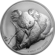Australia 30 Dollars Koala 2010 (p) KM# 1369 P 1 KILO 999 SILVER coin reverse Australia 30 Dollars Koala 2010 (p) KM# 1369 P 1 KILO 999 SILVER coin reverse