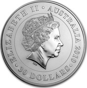 Australia 30 Dollars Koala on branch 2010 KM# 1466 ELIZABETH II AUSTRALIA 2010 30 DOLLARS IRB coin obverse Australia 30 Dollars Koala on branch 2010 KM# 1466 ELIZABETH II AUSTRALIA 2010 30 DOLLARS IRB coin obverse