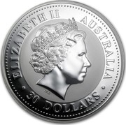 Australia 30 Dollars Kookaburra with sunburst on a background 2009 KM# 1115 ELIZABETH II AUSTRALIA 30 DOLLARS IRB coin obverse Australia 30 Dollars Kookaburra with sunburst on a background 2009 KM# 1115 ELIZABETH II AUSTRALIA 30 DOLLARS IRB coin obverse