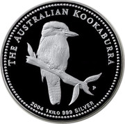 Australia 30 Dollars The Australian Kookaburra 2004 KM# 885 THE AUSTRALIAN KOOKABURRA 2004 1 KILO 999 SILVER P SA coin reverse Australia 30 Dollars The Australian Kookaburra 2004 KM# 885 THE AUSTRALIAN KOOKABURRA 2004 1 KILO 999 SILVER P SA coin reverse