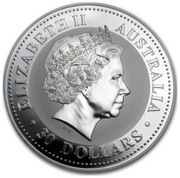 Australia 30 Dollars Year of the Snake 2001 KM# 542 ELIZABETH II AUSTRALIA 30 DOLLARS coin obverse Australia 30 Dollars Year of the Snake 2001 KM# 542 ELIZABETH II AUSTRALIA 30 DOLLARS coin obverse