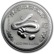 Australia 30 Dollars Year of the Snake 2001 KM# 542 2001 1 KILO 999 SILVER coin reverse Australia 30 Dollars Year of the Snake 2001 KM# 542 2001 1 KILO 999 SILVER coin reverse