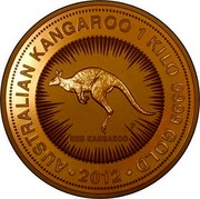 Australia 3000 Dollars Red Kangaroo 2012 P KM# 1687 AUSTRALIAN KANGAROO 1 KILO 9999 GOLD ∙2012 RED KANGAROO P coin reverse Australia 3000 Dollars Red Kangaroo 2012 P KM# 1687 AUSTRALIAN KANGAROO 1 KILO 9999 GOLD ∙2012 RED KANGAROO P coin reverse