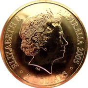 Australia 5 Dollars Australian Open 2005 2005 KM# 750 ELIZABETH II AUSTRALIA 2005 5 DOLLARS IRB coin obverse
